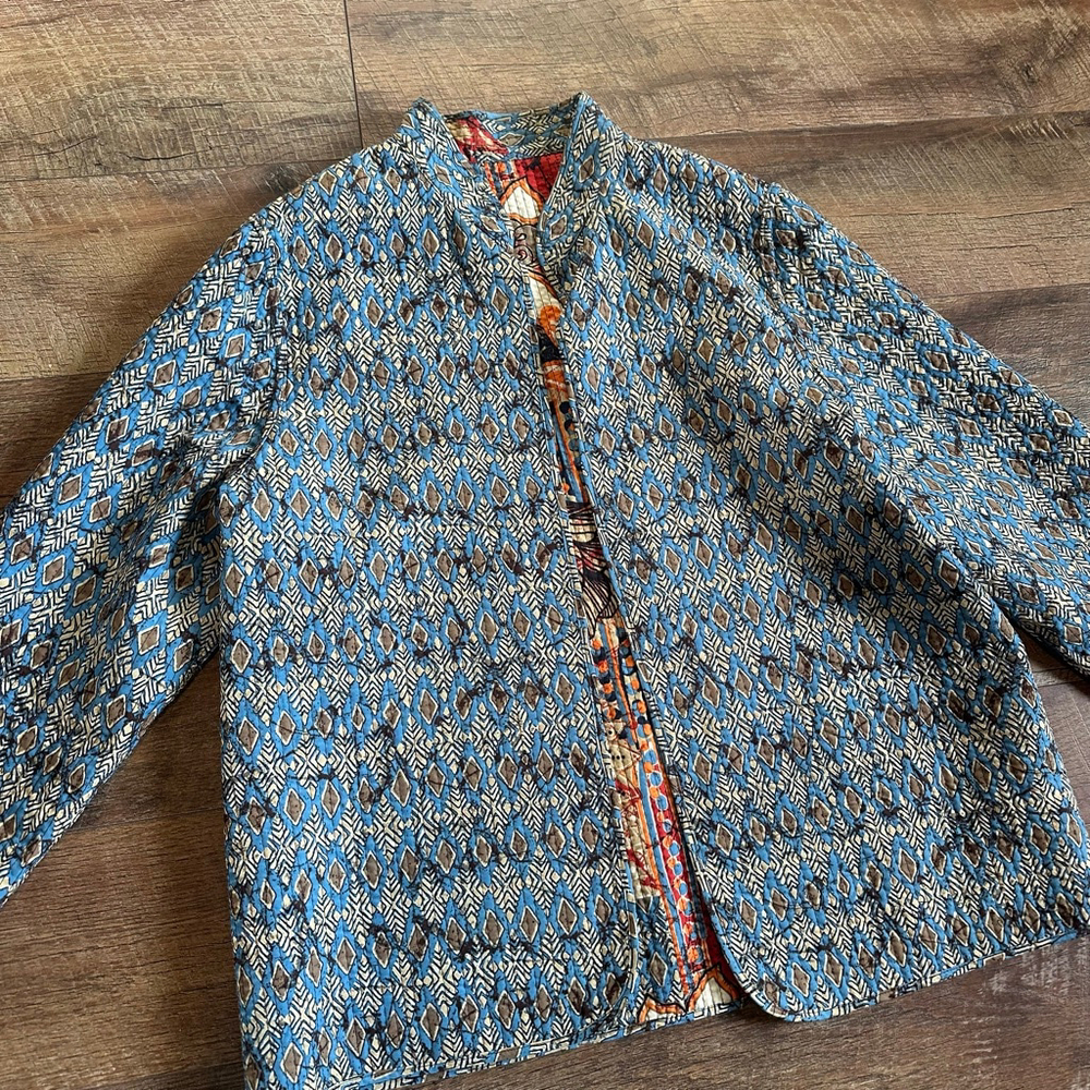Women's Reversible Quilted Jacket Blue Red